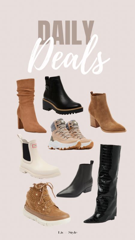 Daily Deals Fall boots edition! Short boots, tall boots, hiking boots, rain boots. These are all on sale!!!

#LTKfindsunder100 #LTKshoecrush #LTKsalealert
