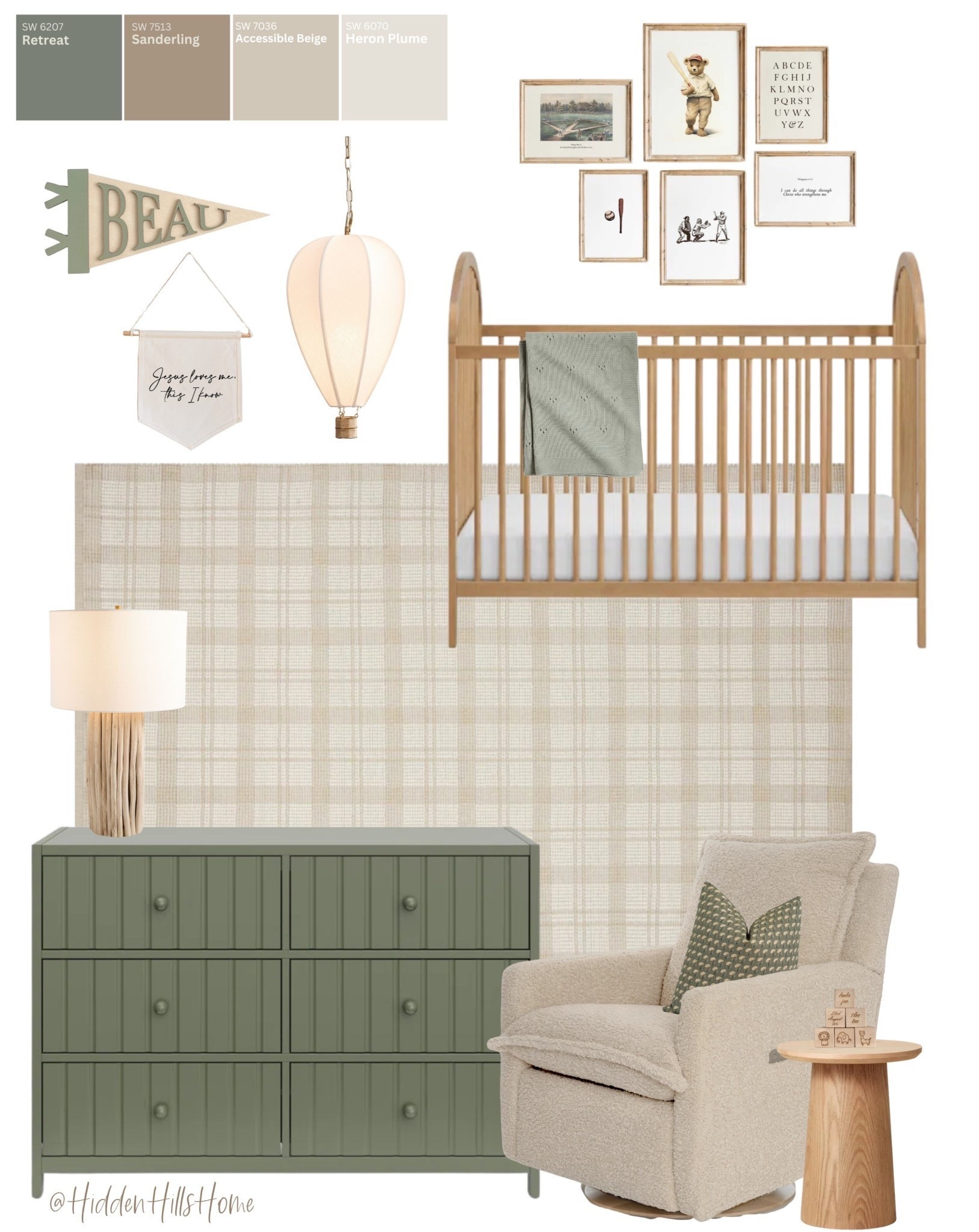 Nursery decor mood board, nursery design, cute nursery ideas, nursery paint colors, green paint colors, crib, nursery glider, home decor, baby’s room #baby

#LTKBaby #LTKHome #LTKSaleAlert