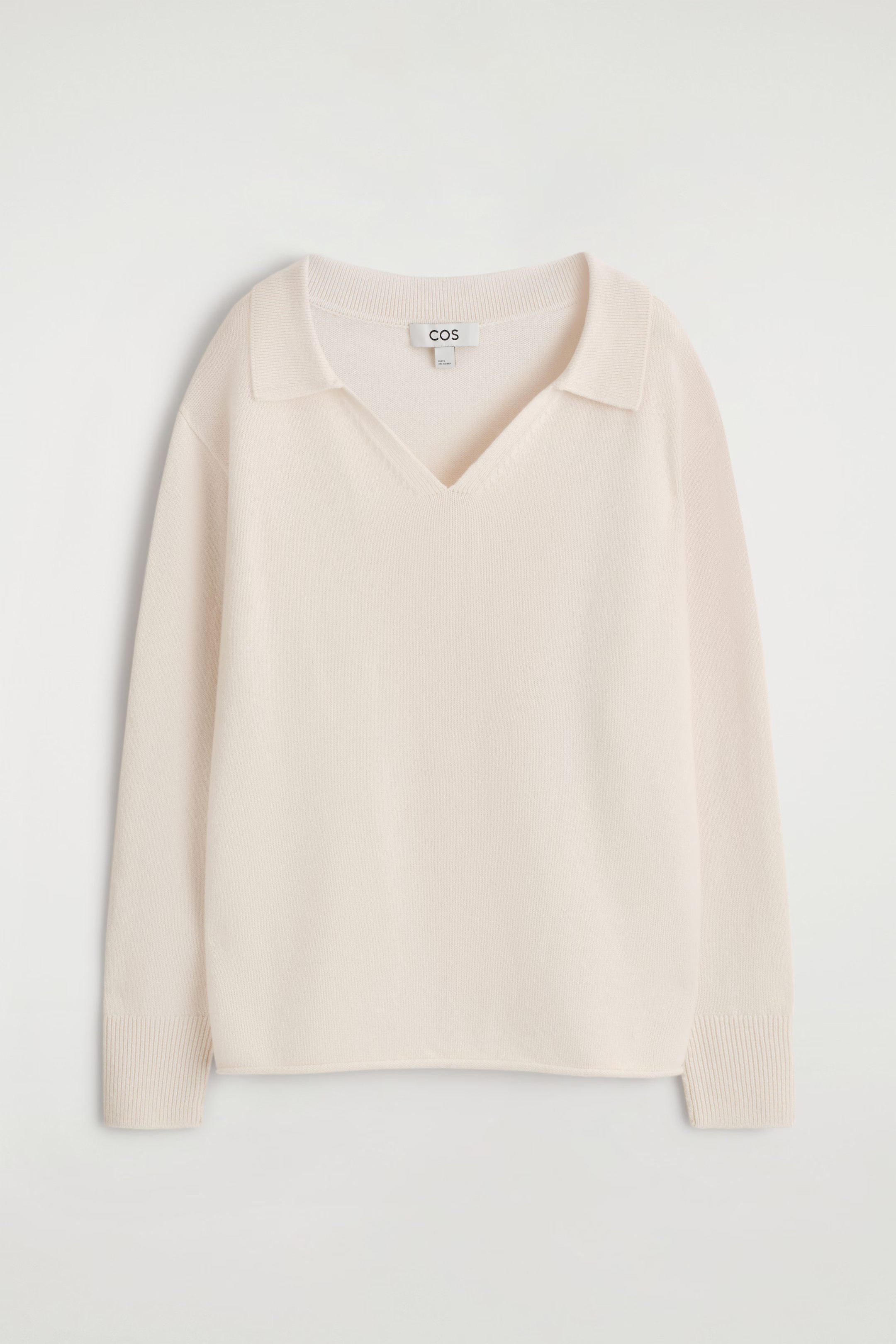 MERINO WOOL POLO JUMPER - IVORY | COS | COS UK