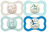 MAM Air Night & Day Baby Pacifier, for Sensitive Skin, Glows in The Dark, 6-16 Months, Baby Boy, 4 Count | Amazon (US)