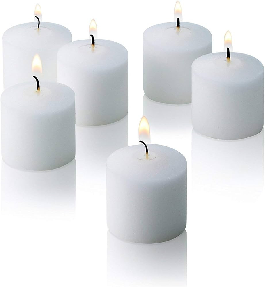 White Votive Candles - Box of 72 Unscented Candles - 10 Hour Burn Time - Bulk Candles for Wedding... | Amazon (US)