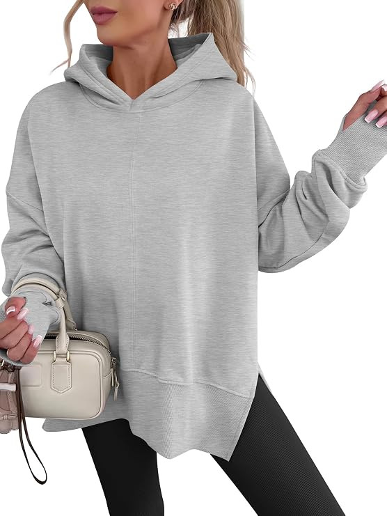 ANRABESS Womens Oversized Hoodies Long Sleeve Fleece Side Slit Hooded Sweatshirts Pullover 2026 F... | Amazon (US)