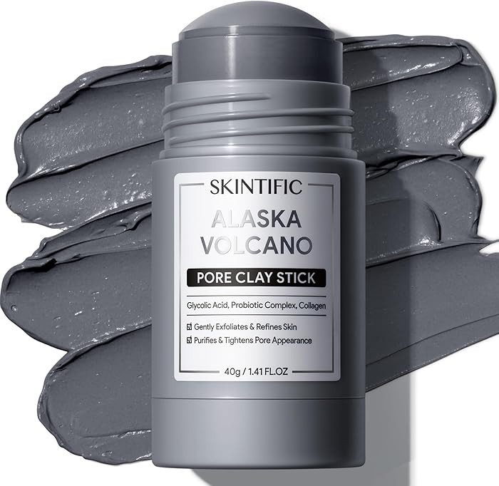 Deep Pore Cleansing Blackhead Remover Face Mask Stick, Mud Mask with Natural Alaska Volcano Clay,... | Amazon (US)