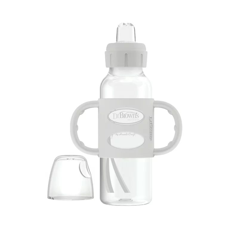 Dr. Brown's Milestones Narrow Sippy Bottle with 100% Silicone Handles, Easy-Grip Bottle with Soft... | Walmart (US)