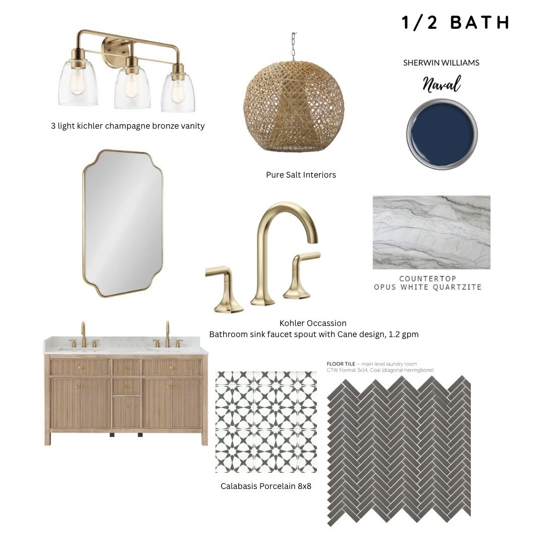 1/2 bath design concept 

#bathroom #bathroomdesign #lakehouse #coastal #coastaldesign

#LTKHome