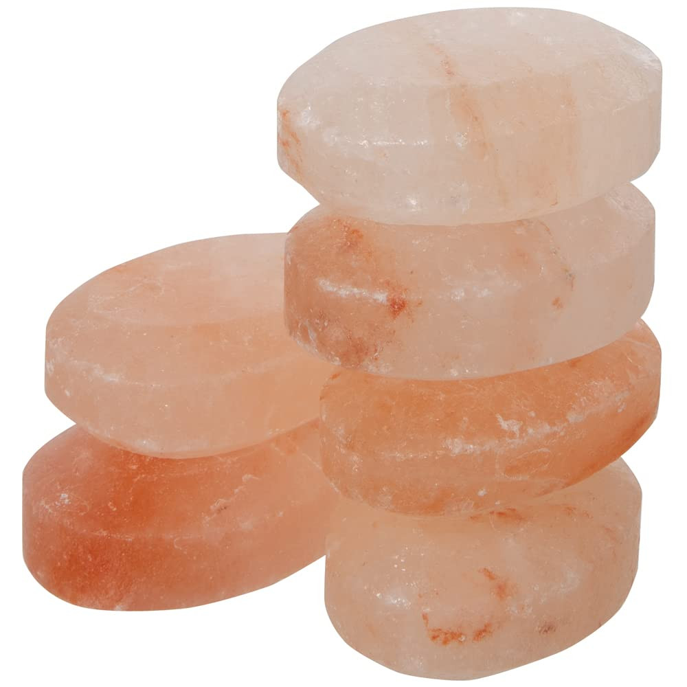 Pure Himalayan Salt Works Flat Oval Massage Stone, Pink Crystal Hand-Carved Stone for Massage The... | Amazon (US)