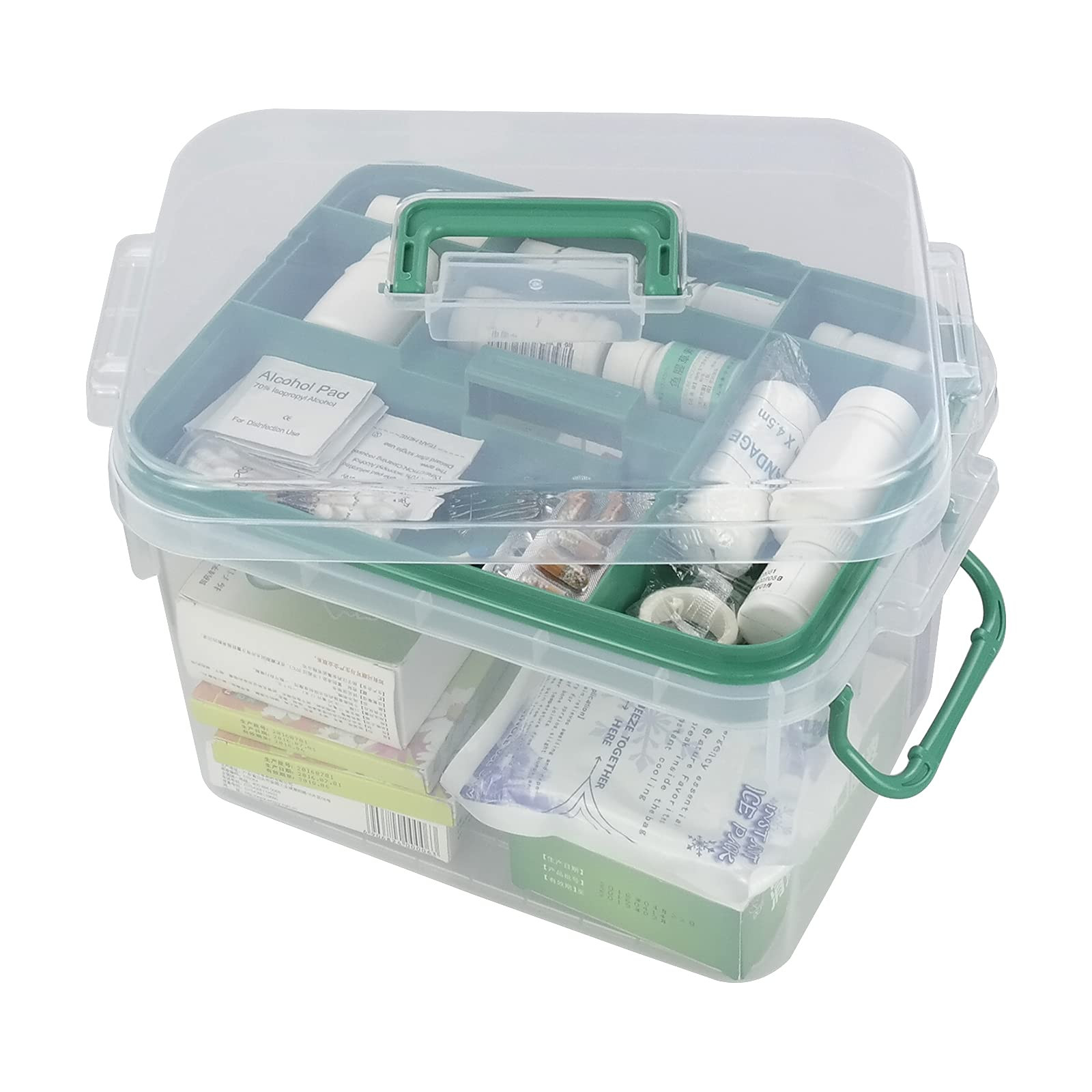 1-Pack Clear Storage Box Container, Family First Aid Box Medicine Box Organizer | Amazon (US)