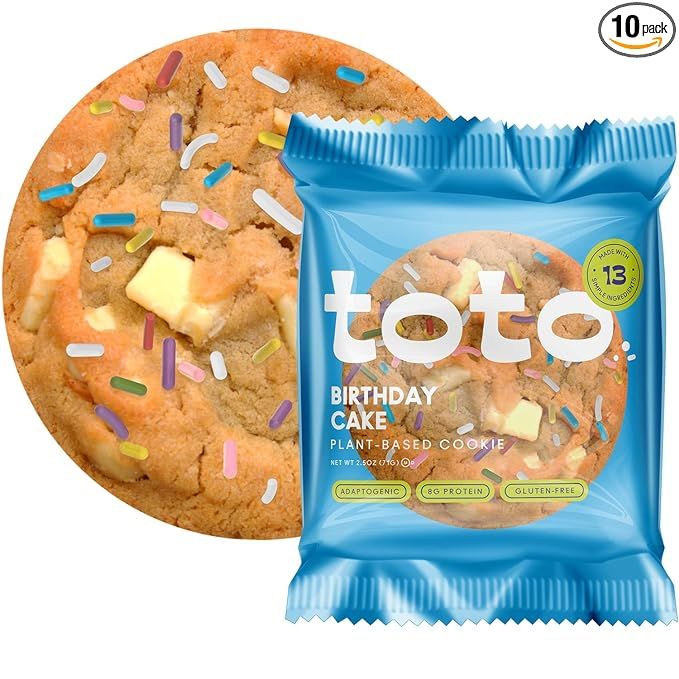 Toto Vegan Cookies, Birthday Cake Cookie, High Fiber Snacks, Gluten Free Cookies, Plant Based Sna... | Amazon (US)