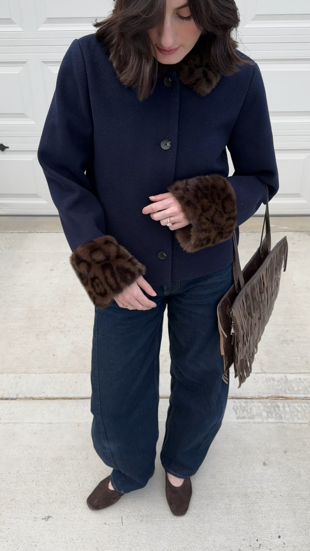 wearing a size small :) 

#furcuffjacket #navyjacket #revolve @Revolve 