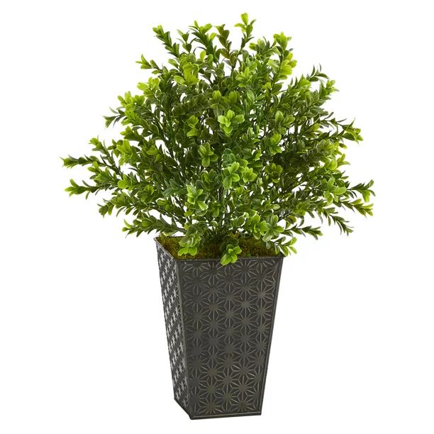 Nearly Natural 19in. Sweet Grass Artificial Plant in Embossed Black Planter (Indoor/Outdoor) - Wa... | Walmart (US)
