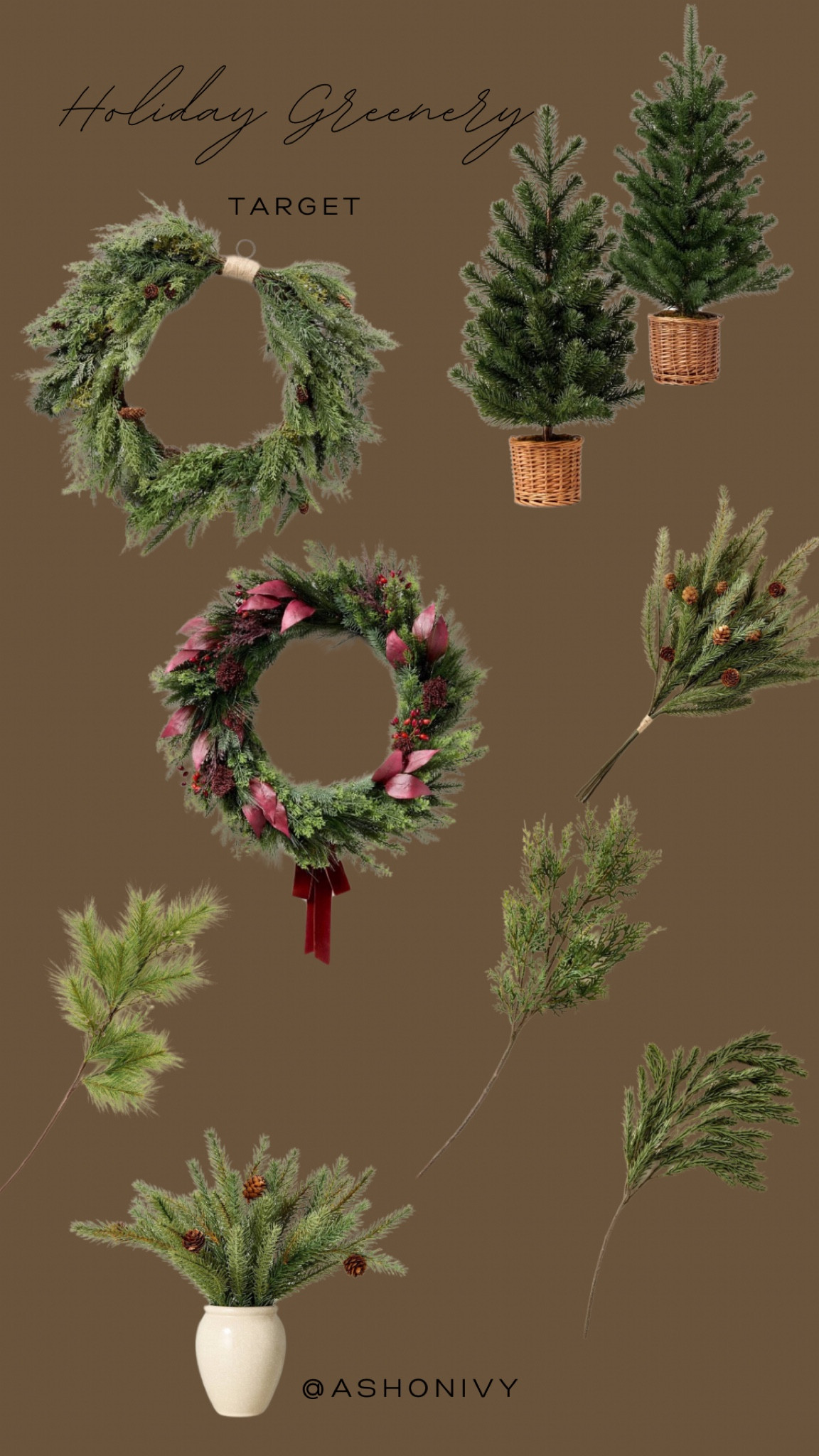 Holiday greenery.  Christmas decor.  Wreaths.  Trees.  Stems.  Target.  Studio McGee.  Hearth and Hand for Magnolia.  Pine.  Fir.

#LTKHoliday #LTKSeasonal #LTKHome