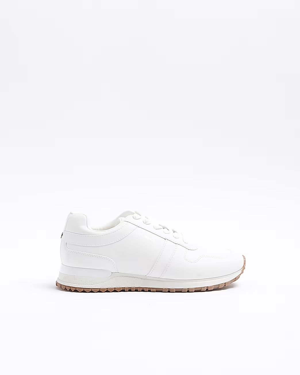 White embossed trainers | River Island (UK & IE)