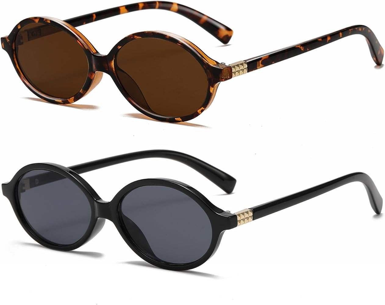 Retro Oval Sunglasses for Women Men Trendy Round Sunnies 90s Vintage Style | Amazon (US)