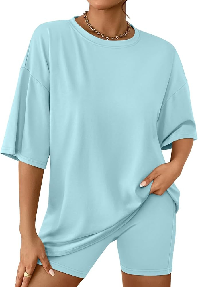 AUTOMET Womens 2 Piece Sets Summer Outfits 2026 Two Piece Lounge Set Matching Clothing Oversized ... | Amazon (US)