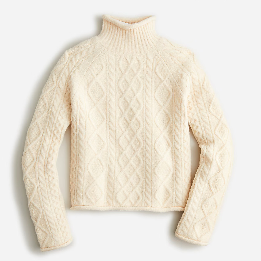 Cable-knit rollneck sweater | J. Crew US