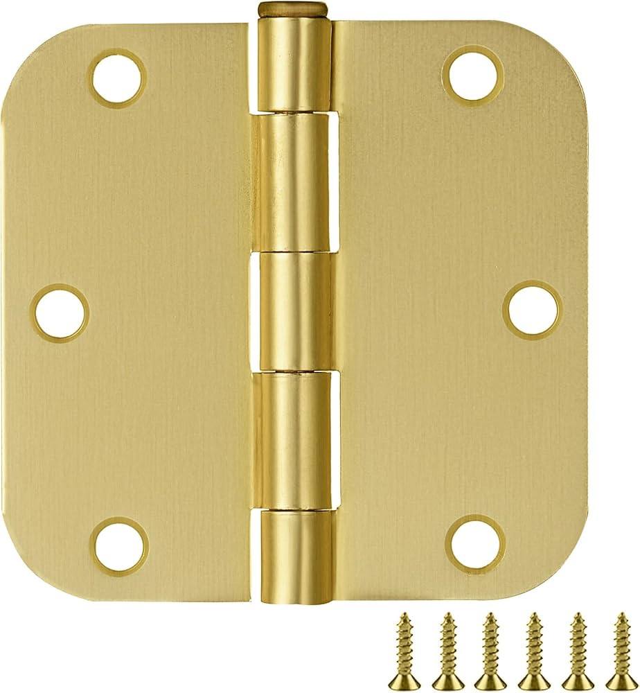 Design House 181396 3.5 x 3.5 5/8 Radius Door Hinge, 3-Pack, Satin Brass, 3 Pack | Amazon (US)