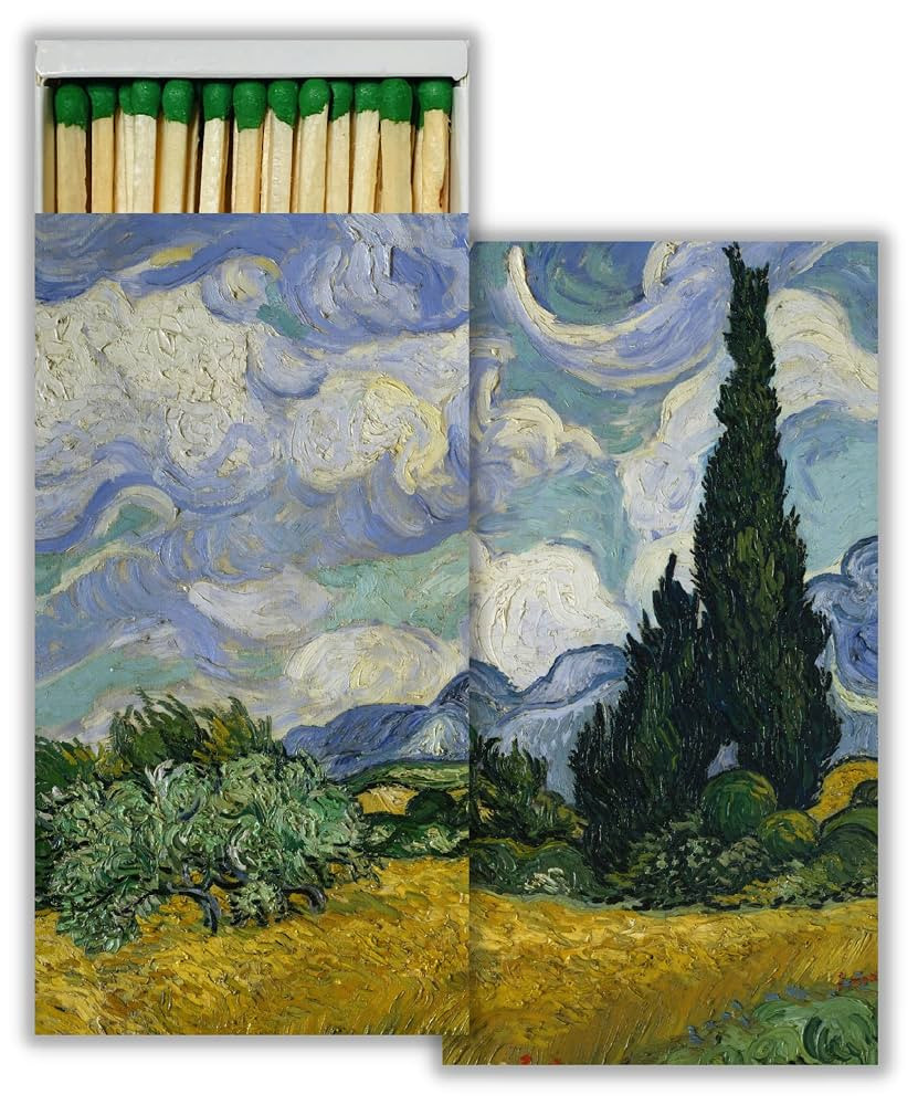 Wheat Field Van Gogh Decorative Matchbox with Wooden Matches - Great for Lighting Candles, Firepl... | Amazon (US)