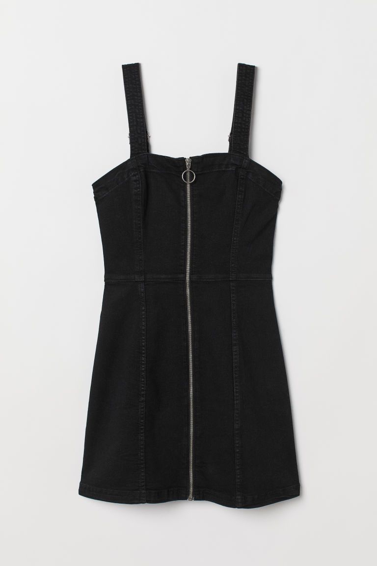 Dungaree dress - Black -  | H&M GB | H&M (UK, MY, IN, SG, PH, TW, HK)