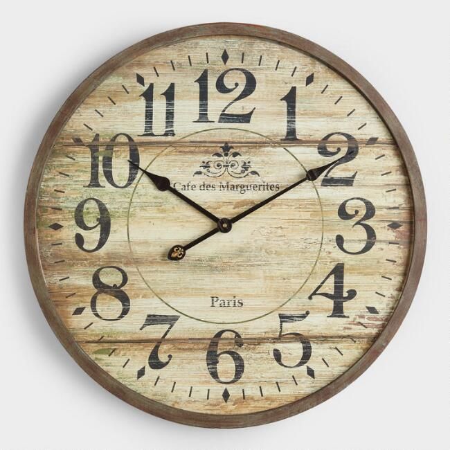 Norah Gray Wash Wood Clock | World Market