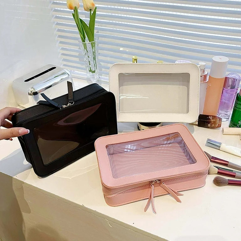 LWITHSZG Clear Makeup Bag Organizer, Portable Travel Toiletry Cosmetic Bag Case for Women, Heavy ... | Walmart (US)