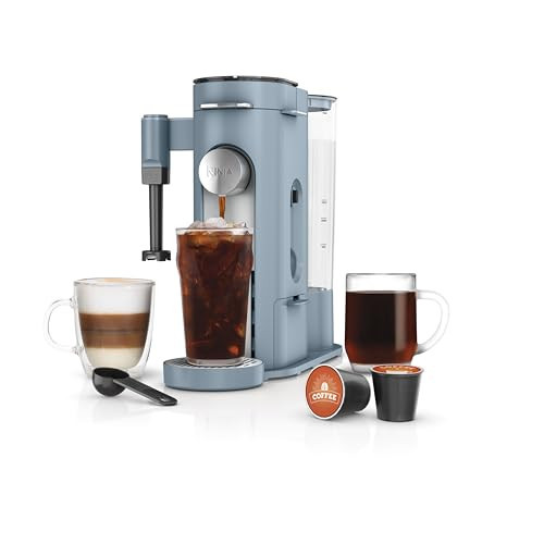 Ninja Pod & Grounds Specialty XL Single-Serve Coffee Maker, K-Cup Pod Compatible, Brews Grounds, Compact Design, Built-In Milk Frother, 68-oz. Reservoir, 6oz. Cup-24oz. Mug Sizes, Denim Blue, PB055ABL | Amazon (US)