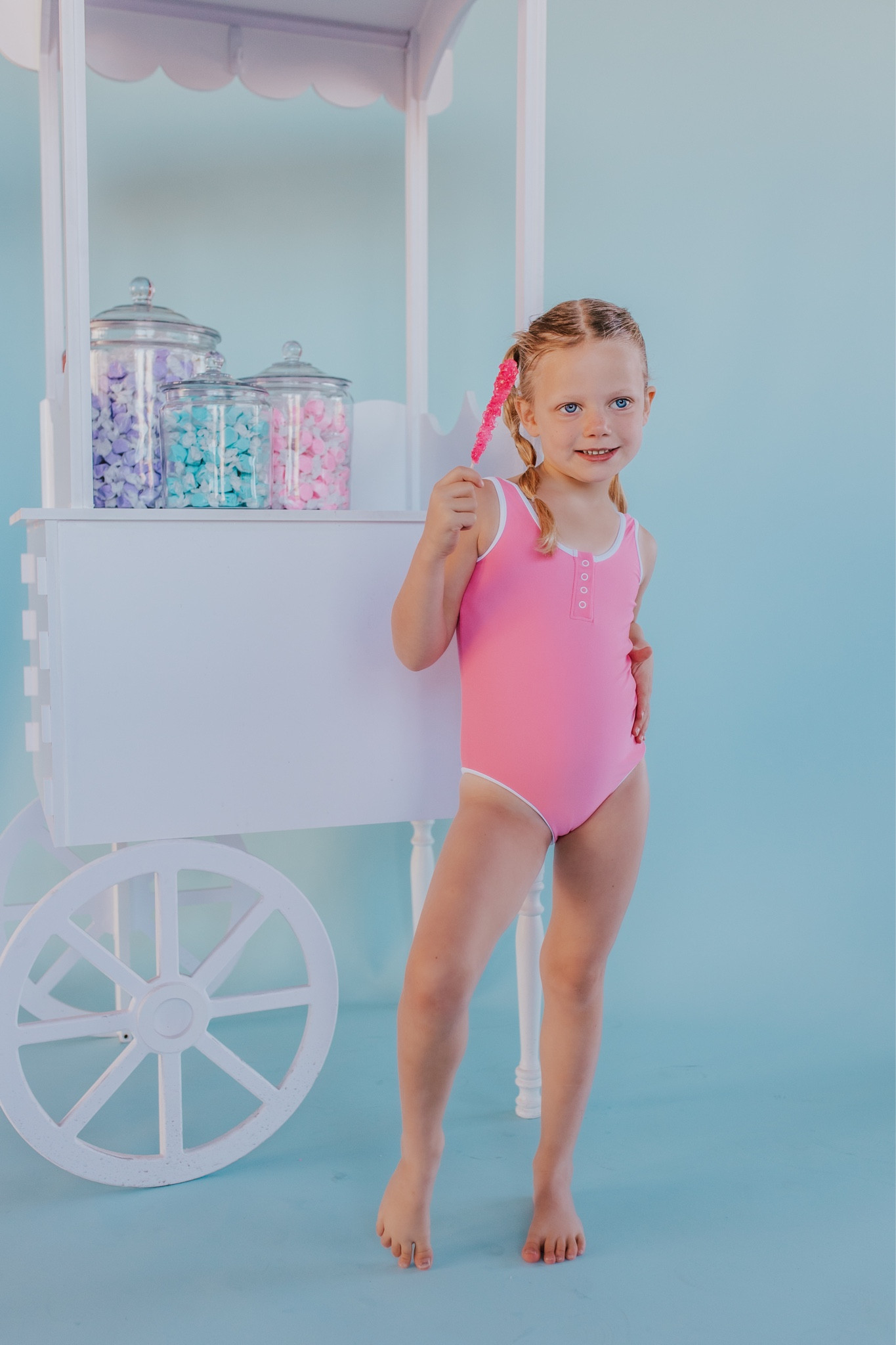 little girls pink button front one piece swimsuit! 

#LTKkids #LTKswim #LTKunder50