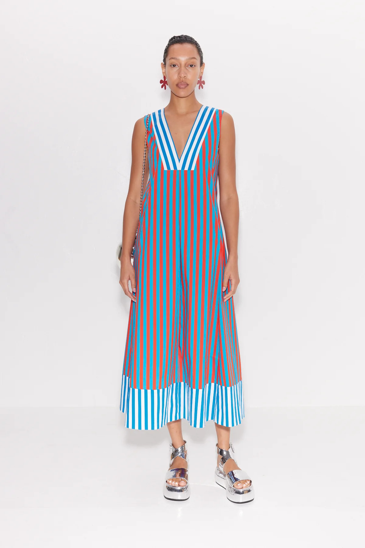 Mar
           Striped Poplin Dress in Stripe Combo | Simon Miller
