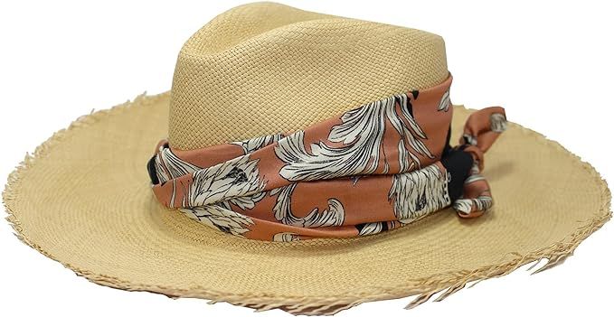 Amazon.com: Sensi Studio, Frayed Long Brim Aguacate Hat With Fabric Band | Amazon (US)