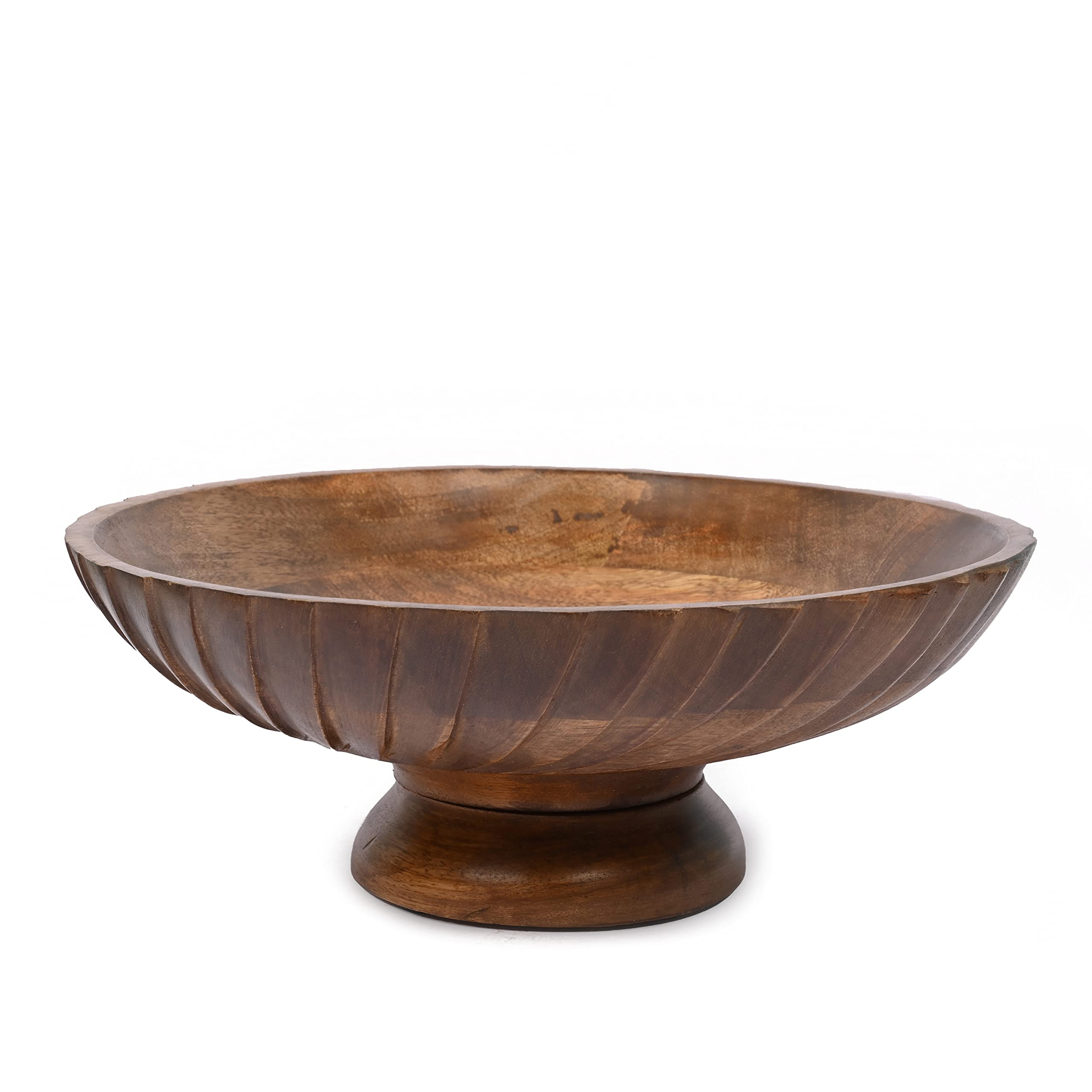 EDHAS Mango Wood Decorative Wooden Bowl Hand Carved Home Decor for Dining Table Center, Living Ro... | Amazon (US)