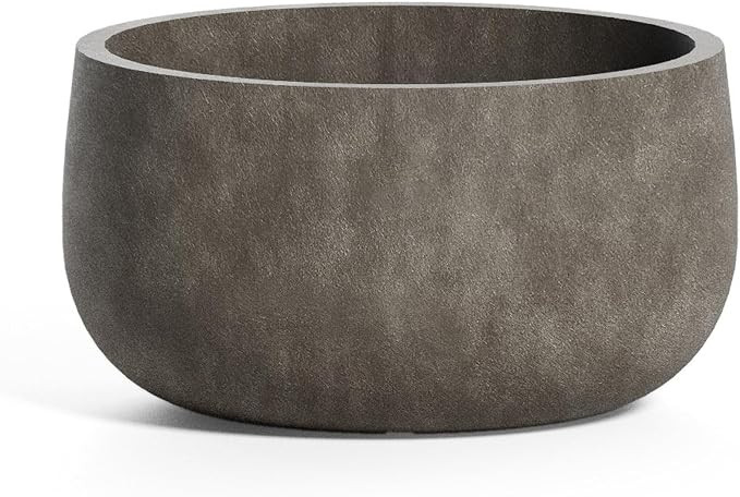 Mondo Low Small Round Fiberglass Bowl Planter, Indoor/Outdoor | Handcrafted fiberglass & resin, w... | Amazon (US)