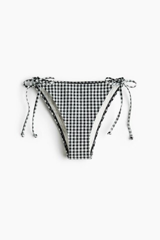 H & M - Tie Bikini Bottoms - Black/Gingham | H&M (US, CA, MX)