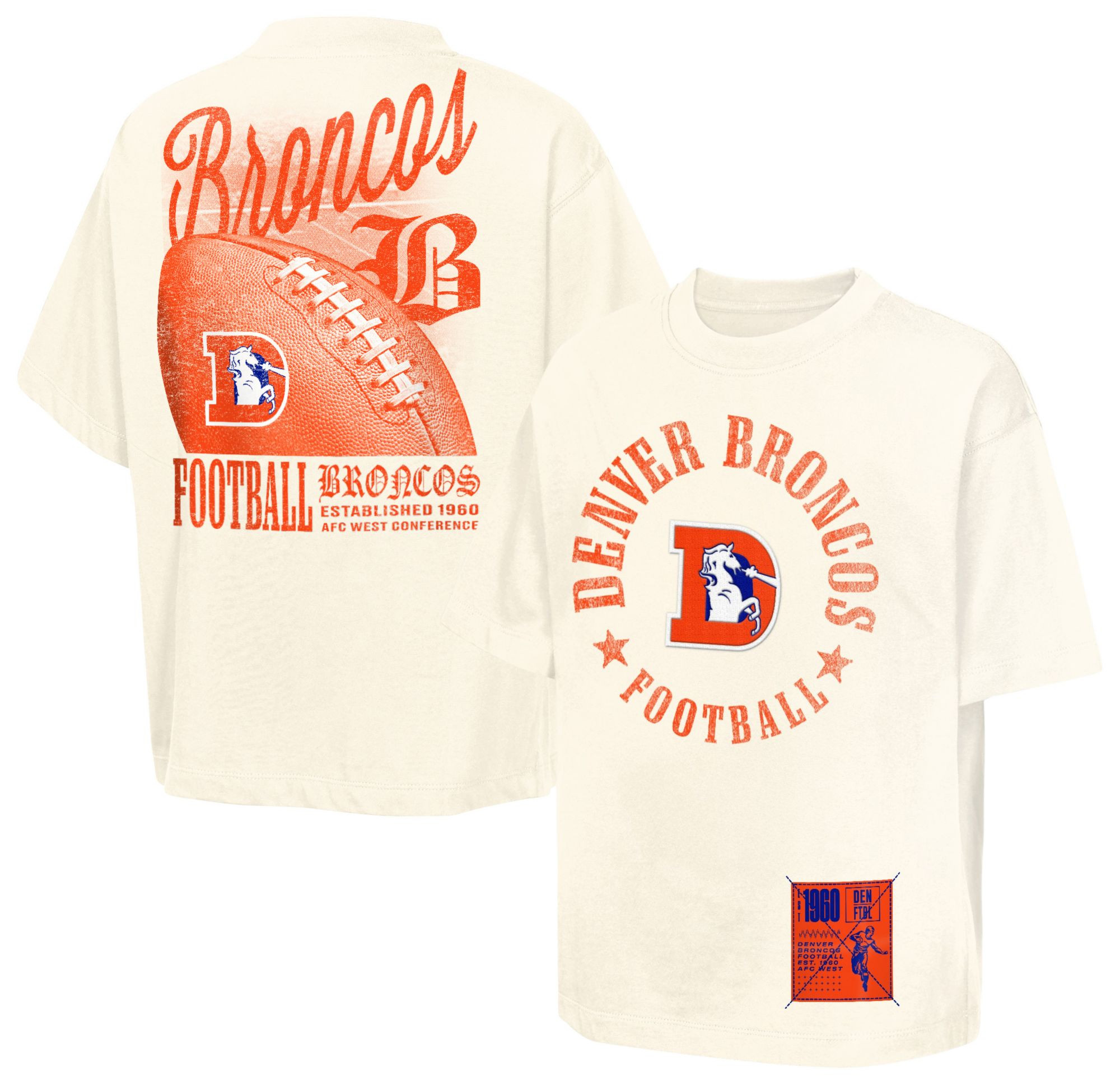 NFL Team Apparel Youth Denver Broncos Natural Classic Defense T-Shirt | DICK'S Sporting Goods