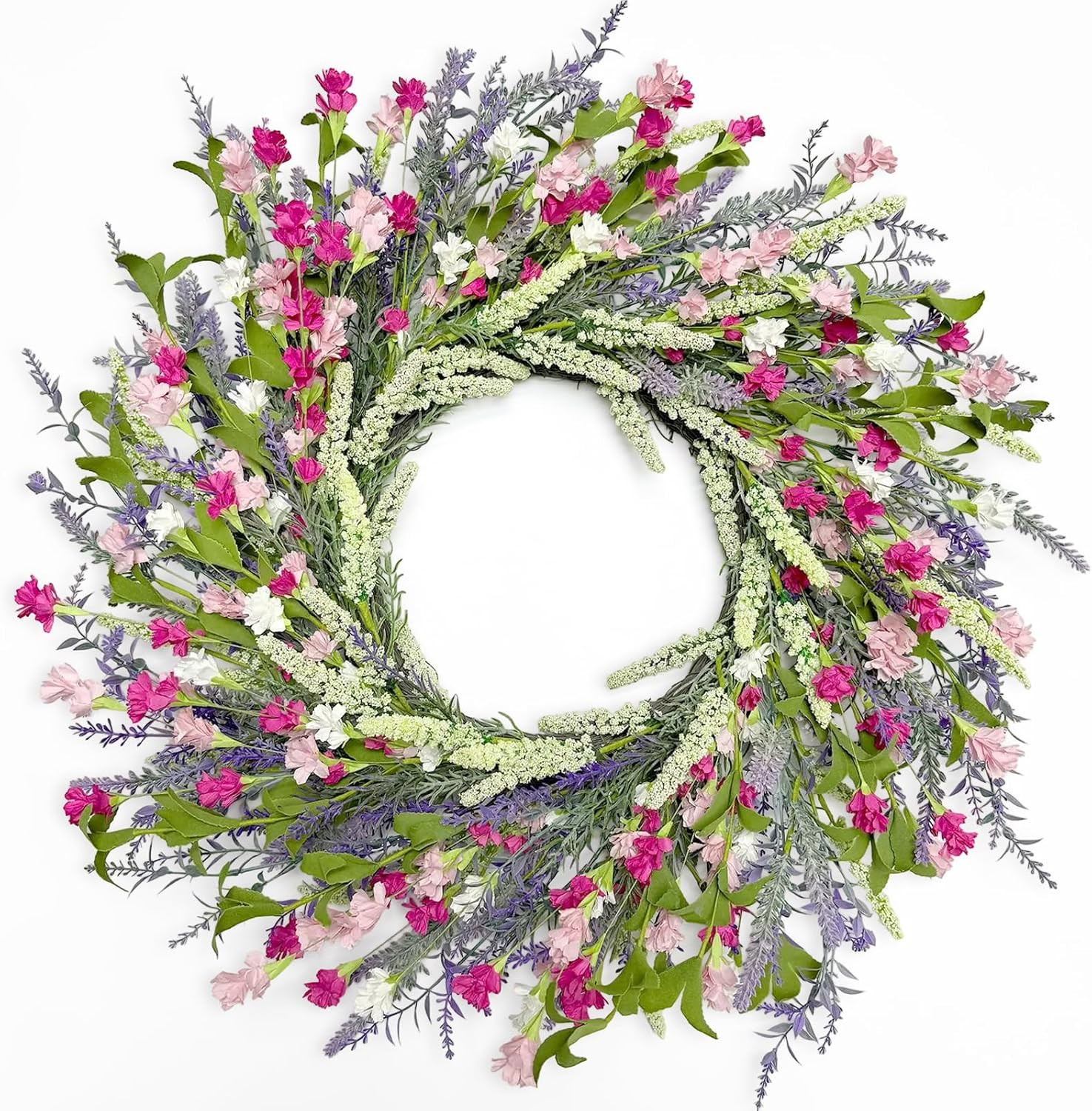 Artgar 26 Inch Spring Wreaths for Front Door, Spring Summer Lavender Paper Flower Wreaths for Hom... | Amazon (US)