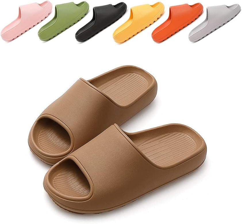 TreeMall Pillow Slippers Cloud Slides Sandals,Non-Slip Quick Drying Bathroom Shower Slippers Massage | Amazon (US)
