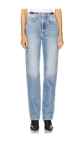 Sara Super High Rise Slim Straight Jeans in Astoria | Revolve Clothing (Global)