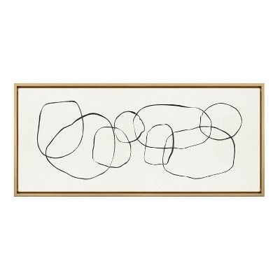 18" x 40" Sylvie Dancing Circles by Teju Reval of SnazzyHues Framed Wall Canvas Gold - Kate & Lau... | Target