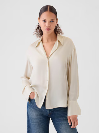 Satin Relaxed Shirt | Gap | Gap (US)