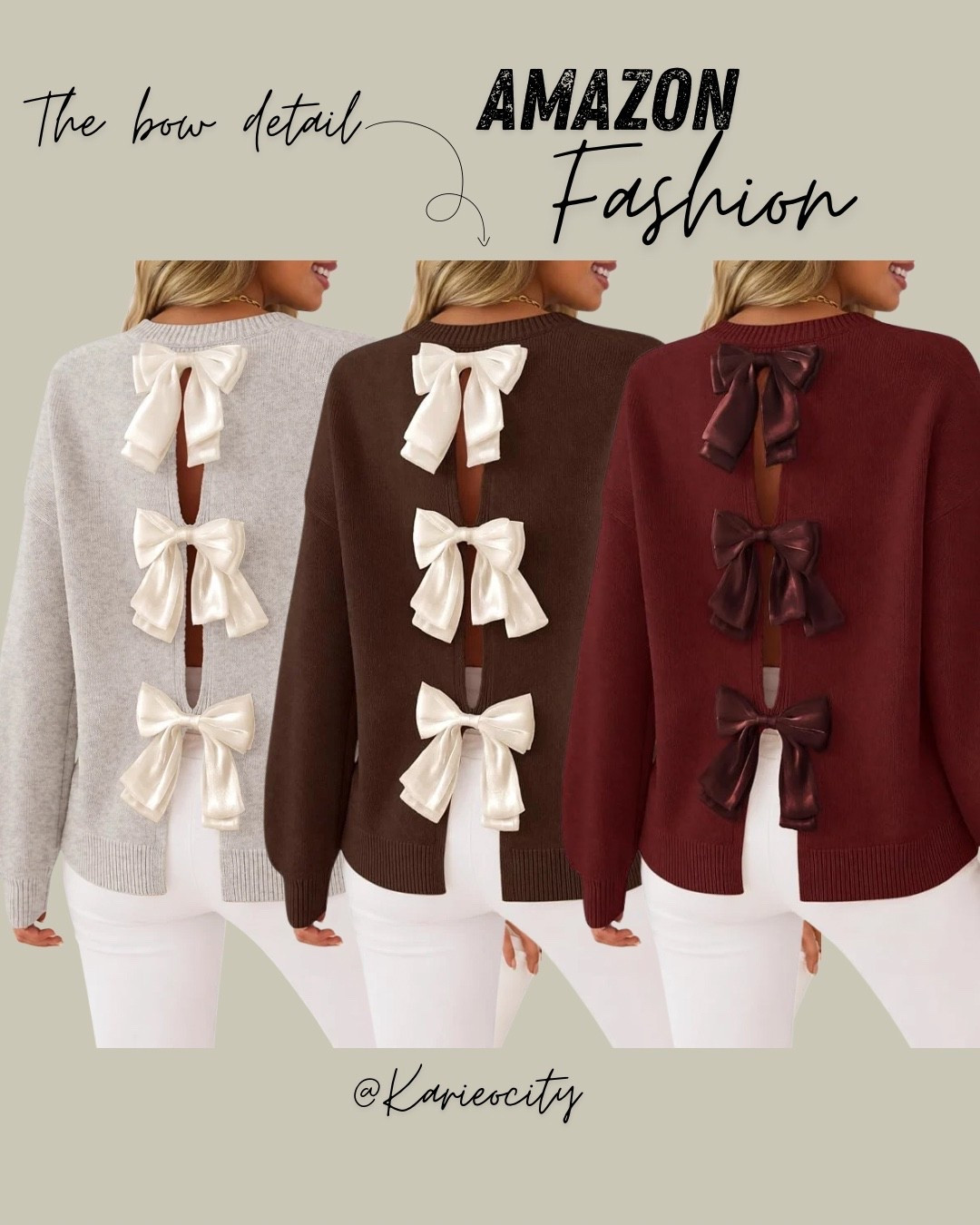 Amazon Fall Fashion 🍂

Sweaters// bow back detail// Amazon// Amazon Fall Fashion// Fall Fashion// Amazon // Amazon Fashion

#LTKOver40 #LTKSeasonal