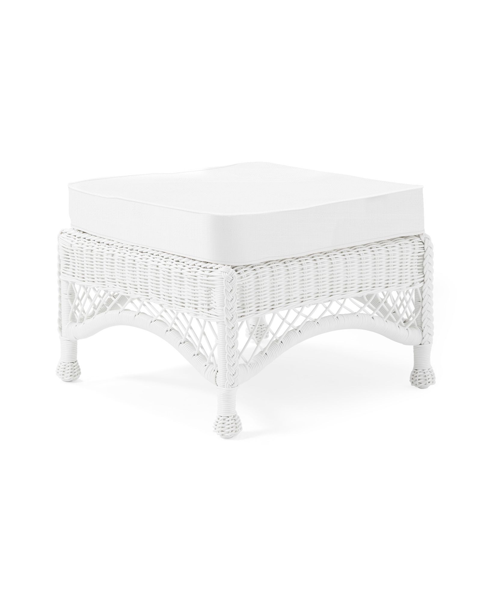 Kiawah Ottoman - White | Serena and Lily
