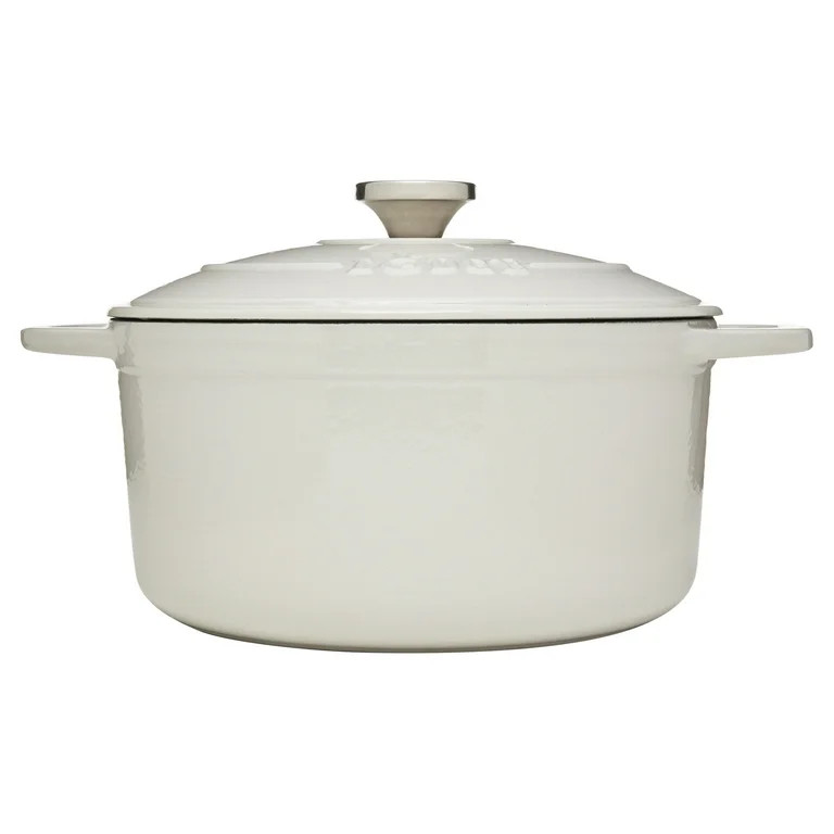 Lodge Cast Iron 5.5 Quart Enameled Cast Iron Dutch Oven, Oyster | Walmart (US)
