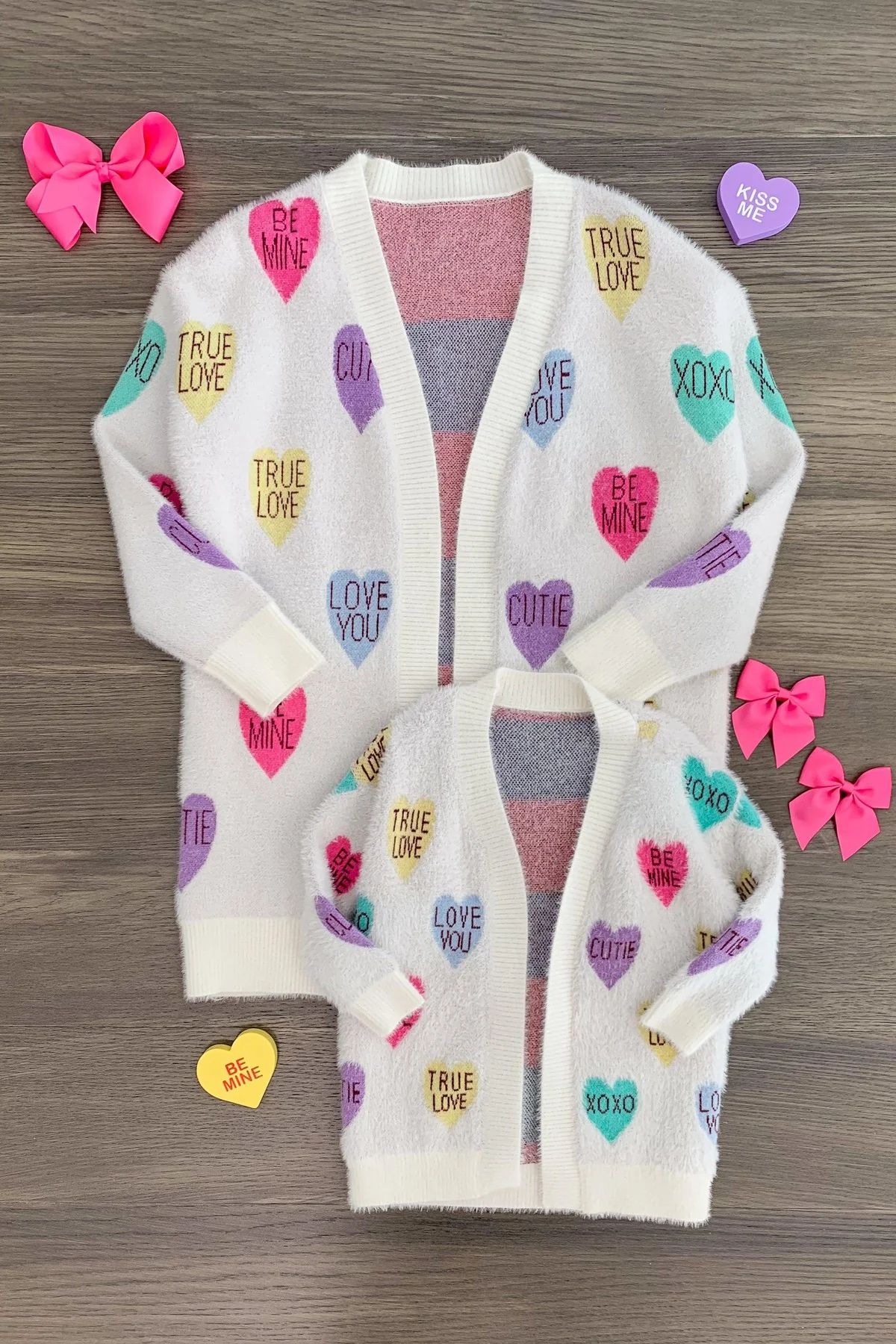 Mom & Me - Candy Hearts Cardigan | Sparkle In Pink