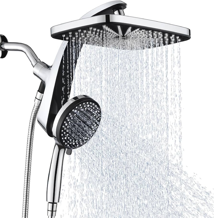 High Pressure Rain Shower Head: Upgrade Shower Heads with Handheld Spray Combo with Fixed Showerh... | Amazon (US)