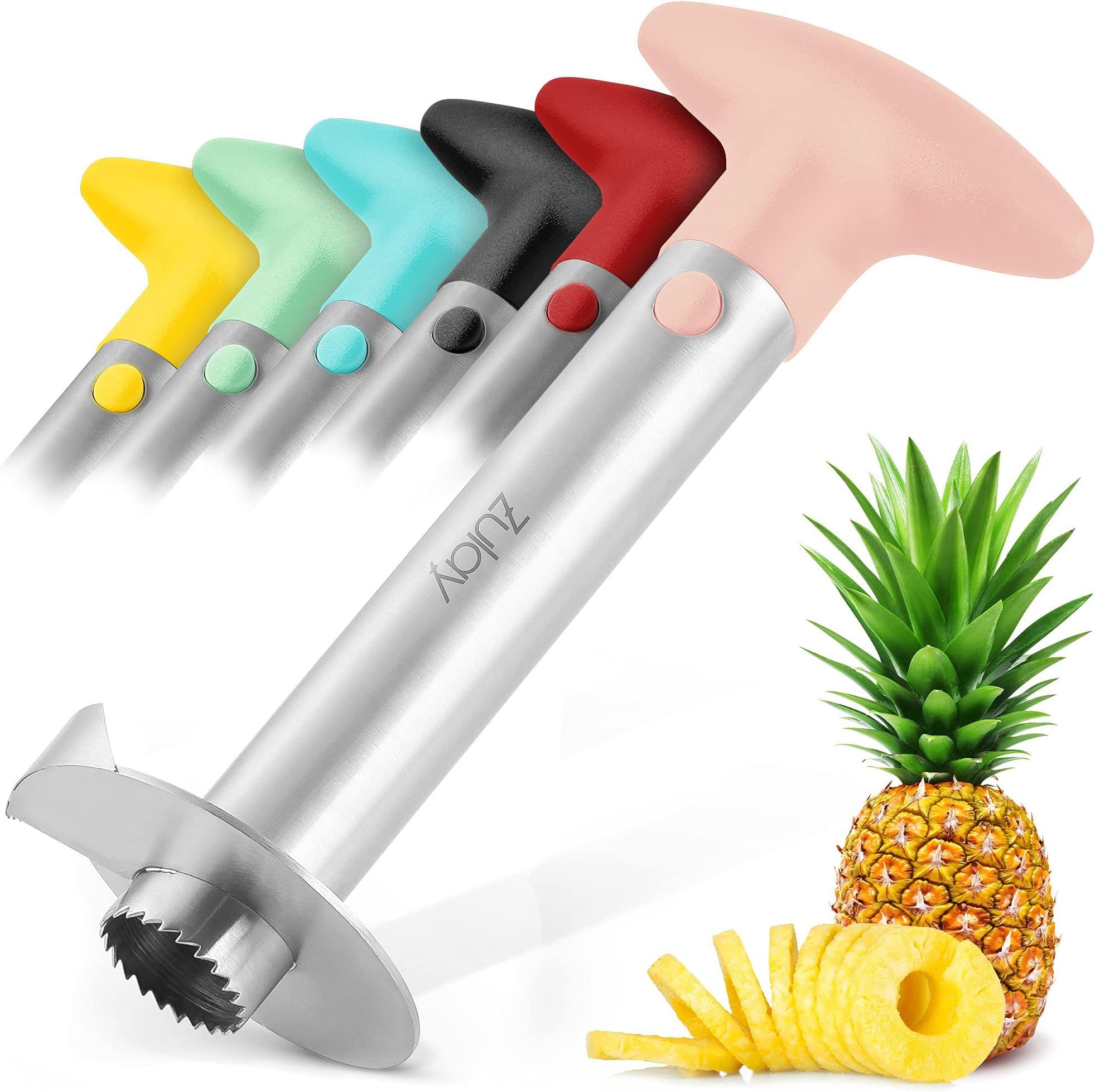 Zulay Kitchen Pineapple Corer and Slicer Tool - Stainless Steel Pineapple Cutter for Easy Core Remov | Amazon (US)