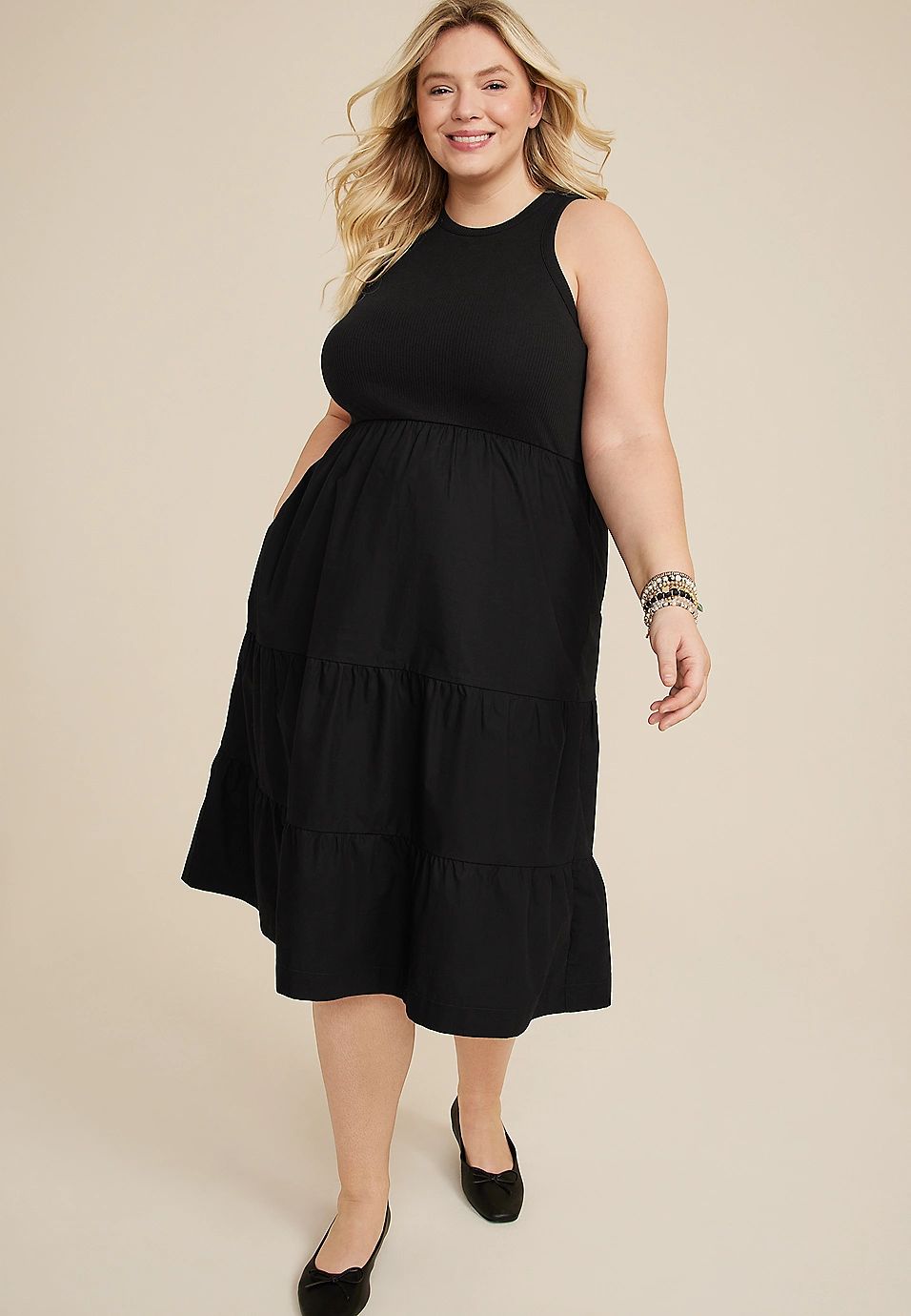 Plus Size Tiered Tank Dress | Maurices