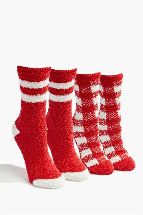 Fuzzy Knit Crew Socks Set | Forever 21 (US)