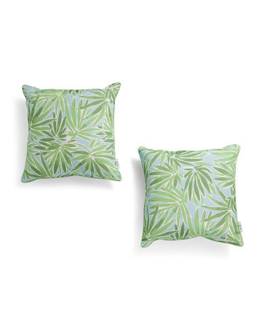 2pk 18x18 Indoor Outdoor Island Watercolor Palm Decorative Pillows | TJ Maxx