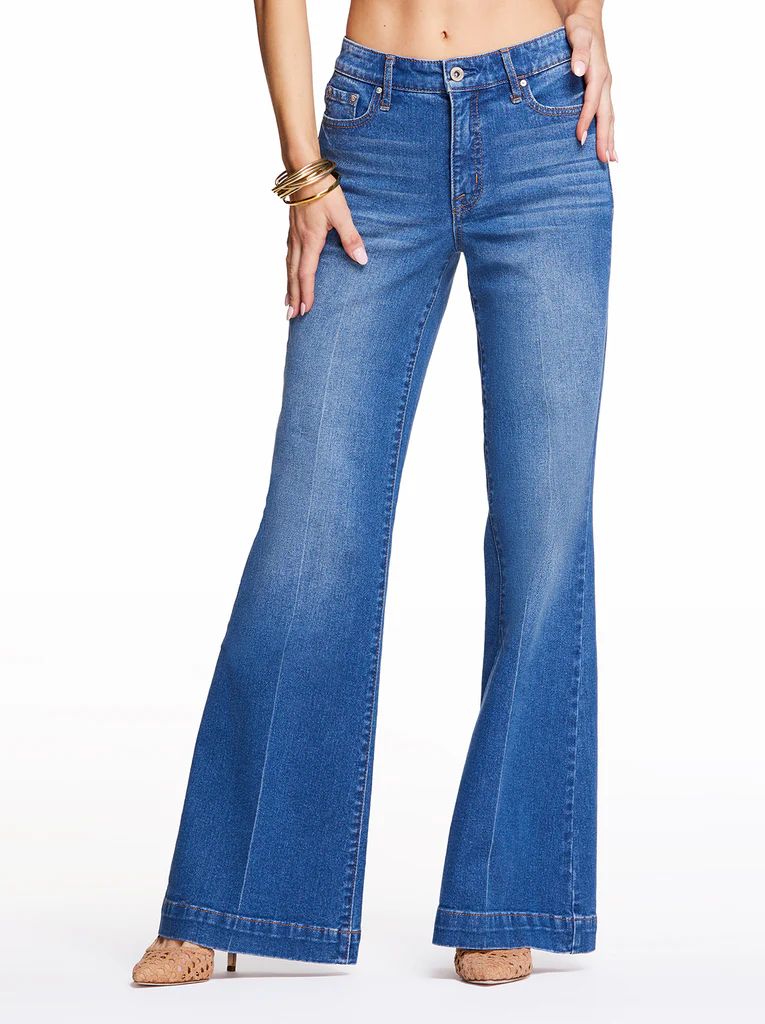 True Love Wide Leg Trouser Jeans in Skylines | Jessica Simpson E Commerce