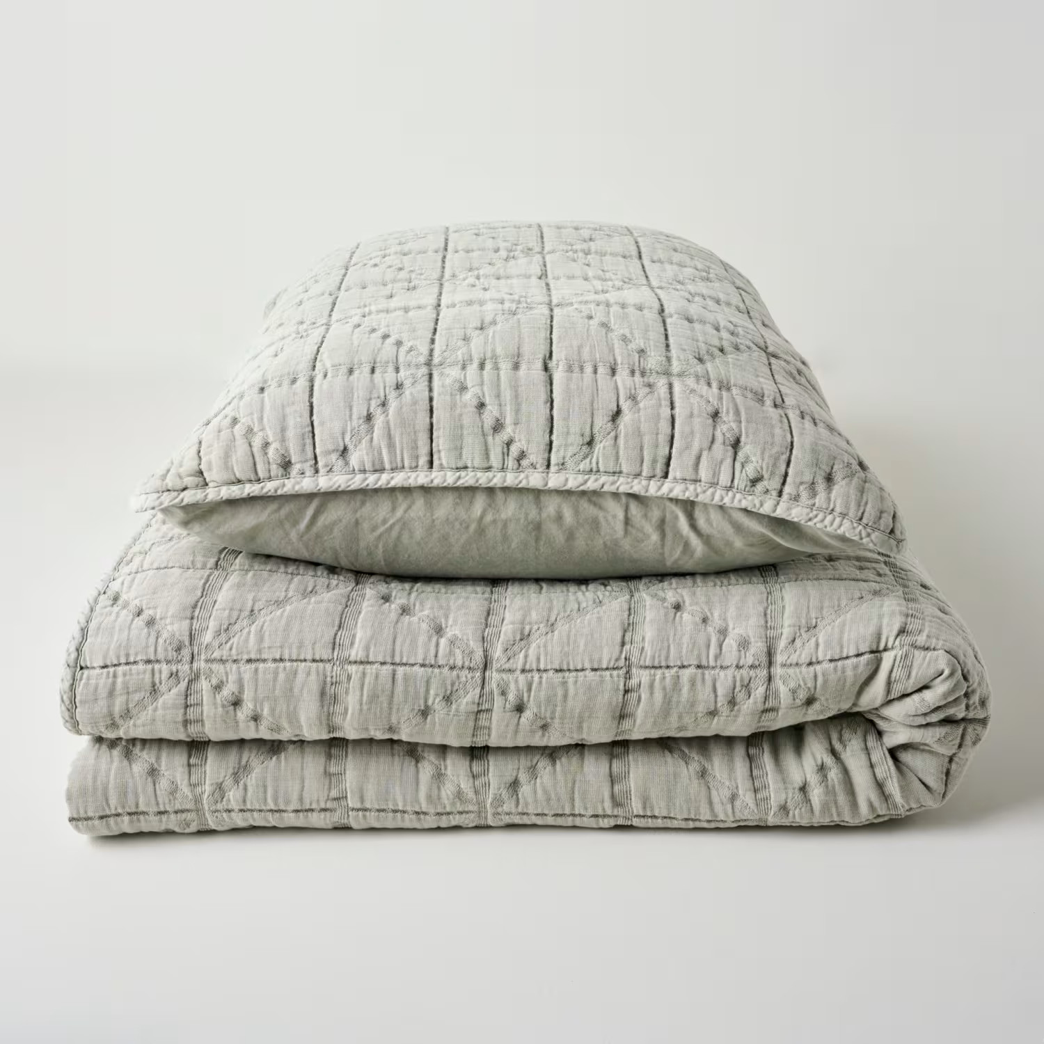 Sutton Stone Blue Matelasse Coverlet | Magnolia