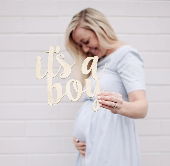 Calligraphy Script Wood "it's a boy" or "it's a girl" Sign for Gender Reveal, Baby Shower, and Sp... | Etsy (US)