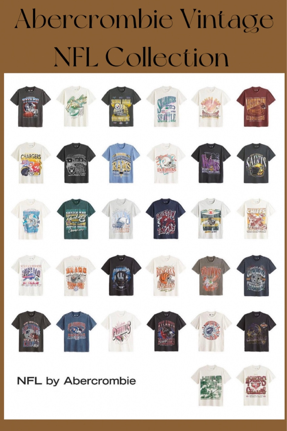 Obsessed with the Abercrombie and Fitch NFL vintage sweaters and tee collection! Adding to cart now🤎

#LTKBacktoSchool #LTKStyleTip #LTKFallSale